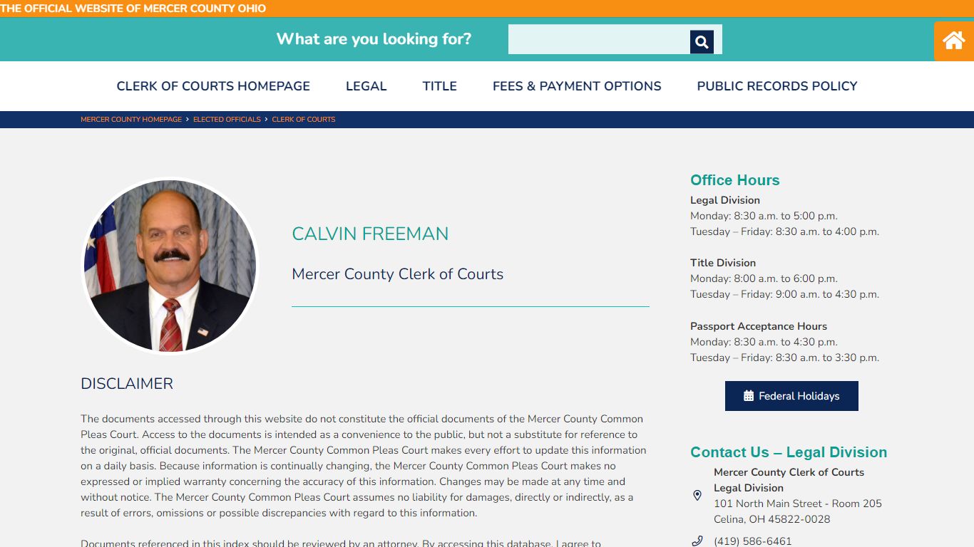 Clerk of Courts | Official Mercer County, Ohio Government Website